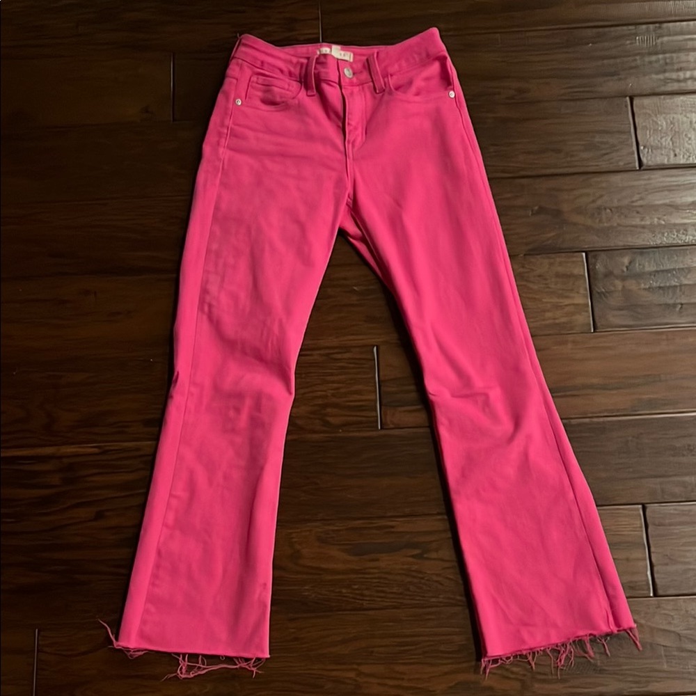 Francesca's Collections Pink Flare Wide Leg Jeans